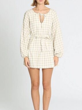 Charlie holiday Lola linen blend gingham dress